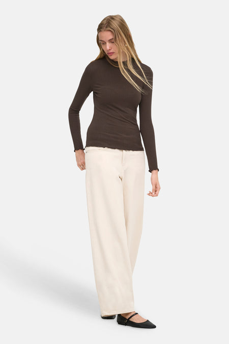 Pull col O - brun