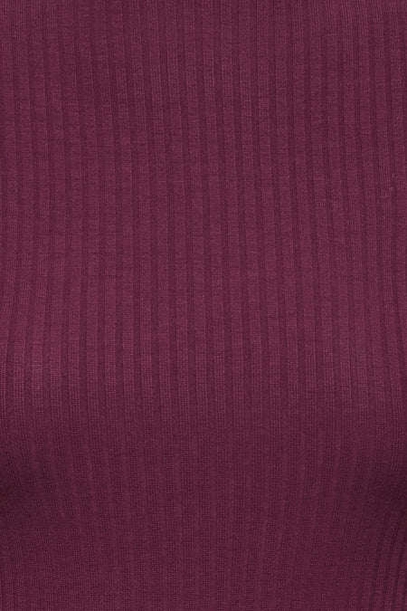 Pull col O - Bordeaux