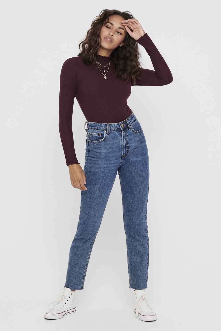 Pull à col rond - Bordeaux - ONLY®