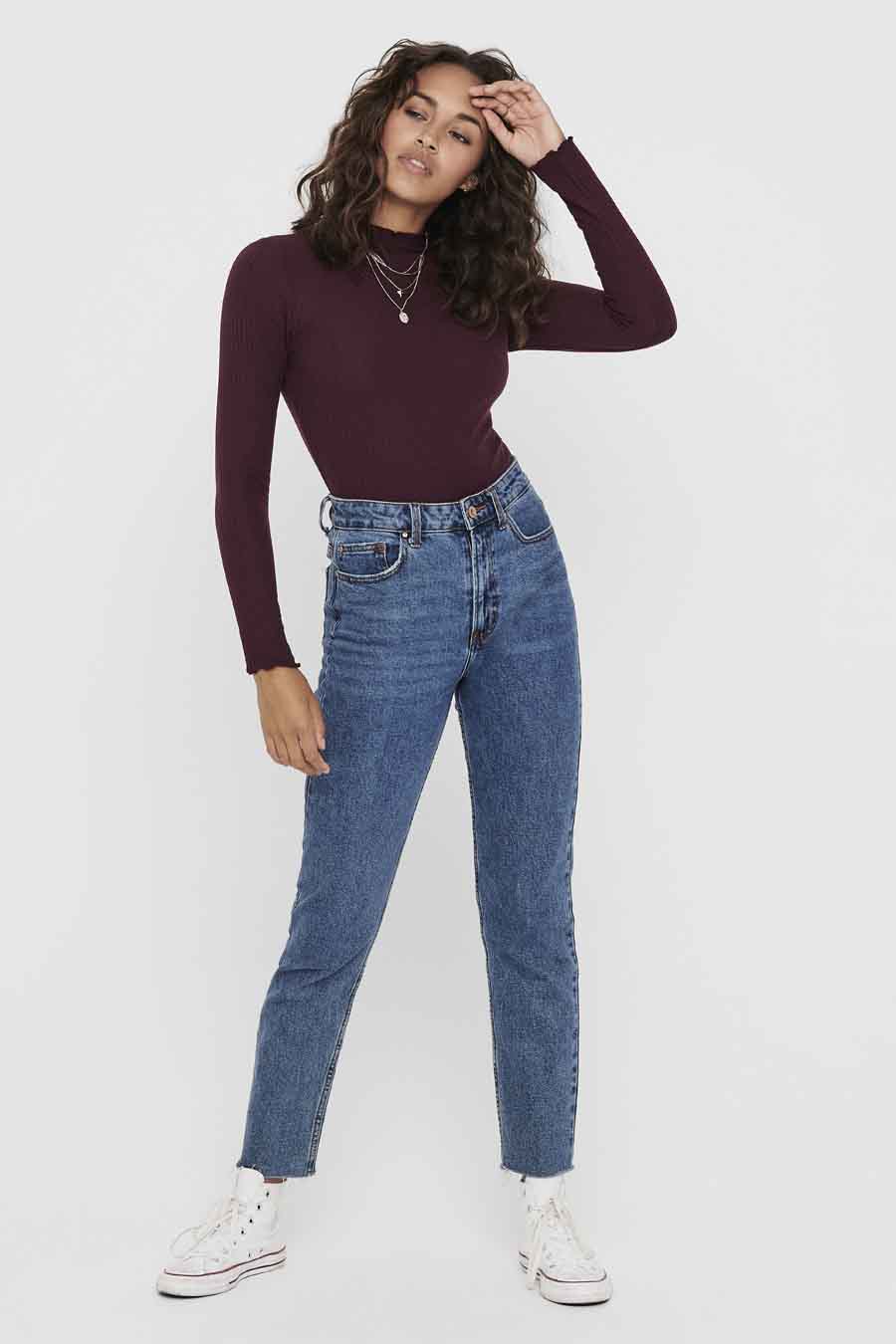 Pull à col rond - Bordeaux - ONLY®