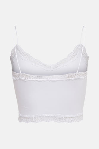 Gaine blanche ONLY®, avec des détails de bordure le long des bords, vue de derrière.