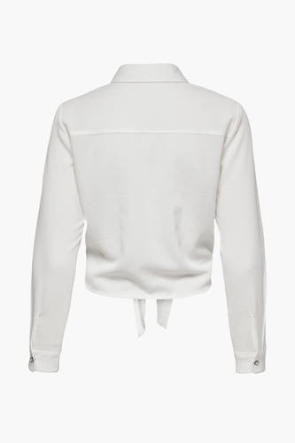 Chemise écru à manches longues d'ONLY, avec une texture et une fermeture à boutons sur les poignets.