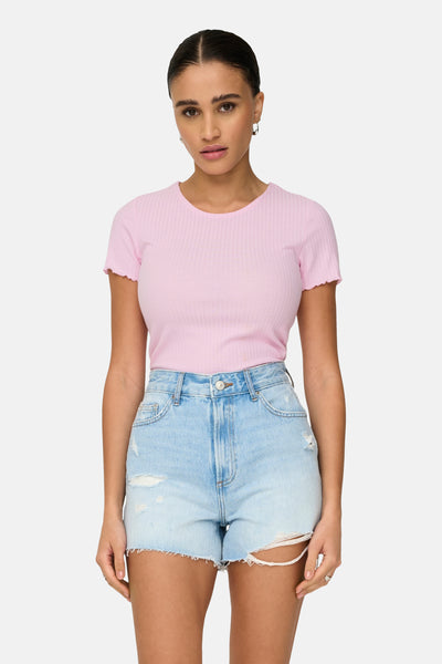 Top uni manche courte Rose - ONLY®