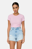 Top uni manche courte Rose - ONLY®