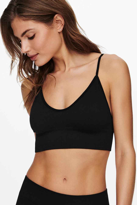 ONLVICKY  RIB SEAMLESS V-NECK TOP NOOS