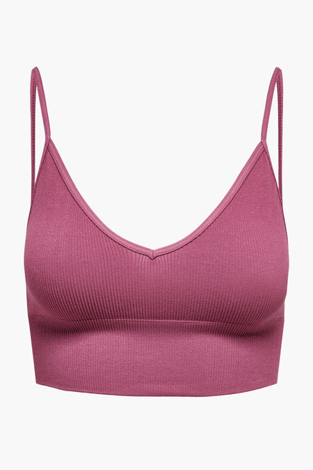 Robe de chambre rose ONLY, avec une fine texture à côtes et des bandes fines.