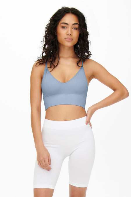 ONLVICKY  RIB SEAMLESS V-NECK TOP NOOS
