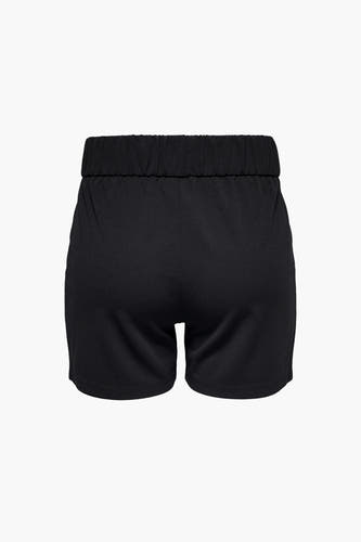 Short noir de JDY, avec une ceinture élastique et une texture simple.