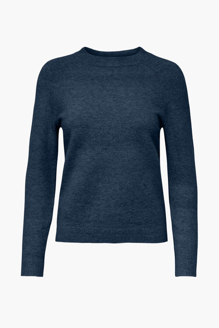T-shirt bleu avec col rond de ONLY, avec des manches raglan et des détails en côtes fines.