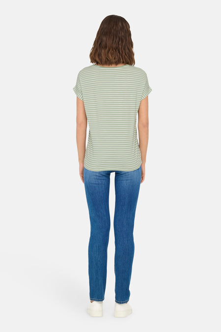ONLMOSTER STRIPE S/S O-NECK TOP JRS NOOS