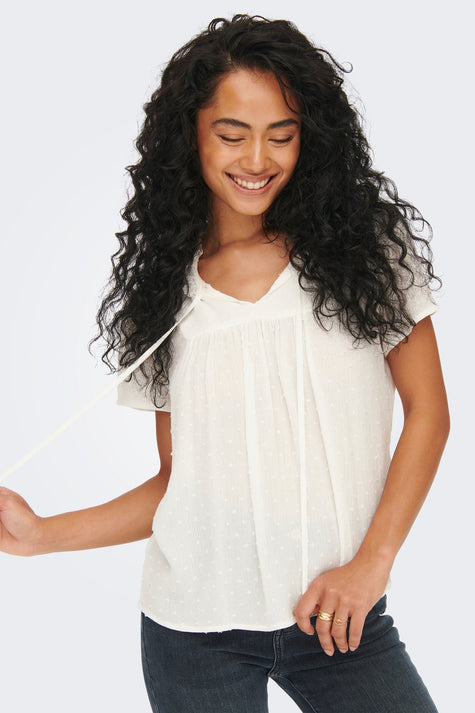 Blouse à manches courtes - blanc