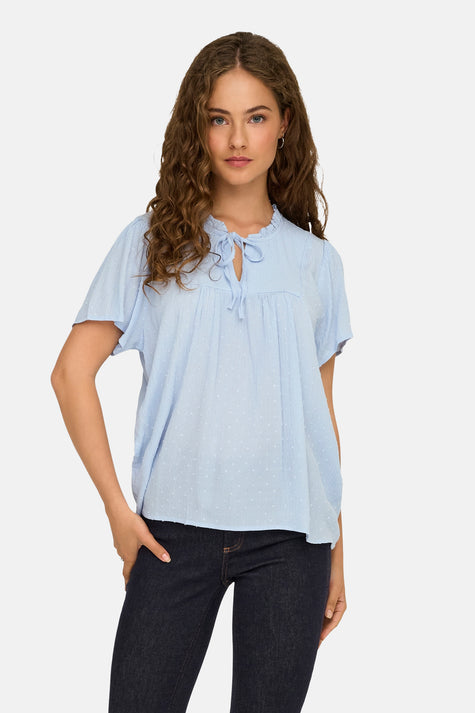 Blouse à manches courtes - bleu