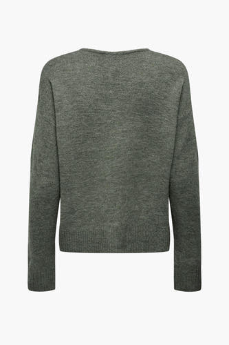 T-shirt vert avec col rond de JDY, dos avec longues manches et fine texture tricotée.