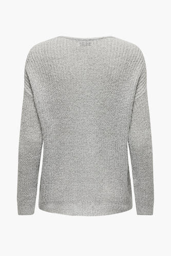 Pull-over blanc de JDY avec des manches longues et une texture tricotée, vu de l'arrière.