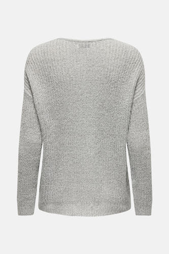 Sweat-shirt blanc JDY avec des manches longues et une texture tricotée grossière sur un fond lisse.