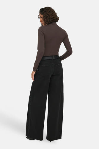 Top uni manche longue brun - JDY