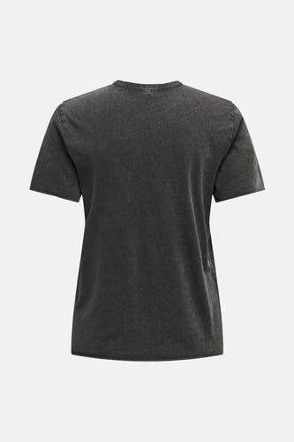 T-shirt noir à manches courtes de ONLY, avec une texture stonewash.
