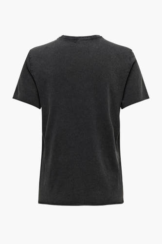 T-shirt noir de ONLY®, avec l'arrière, une couleur couleur et une texture texture texture vintage.