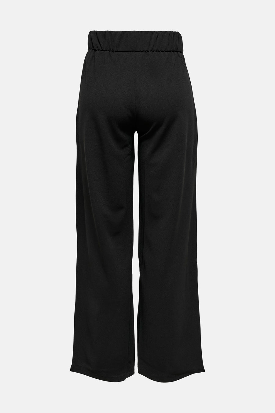 Pantalon de costume noir de JDY avec taille élastique et jambes larges et courtes, dos visible.