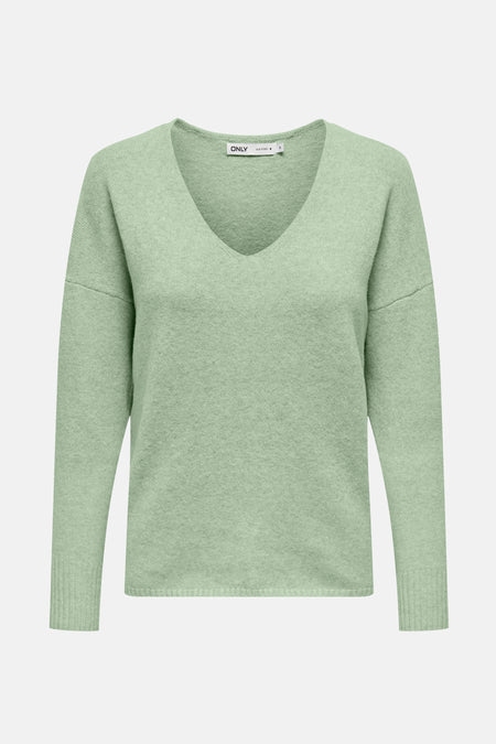 T-shirt V-hals vert de ONLY ONLY, longes man et et et une une fine fine fine fine