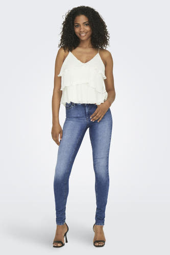 Jean skinny en denim bleu moyen de ONLY, avec une taille haute et une coupe slim.
