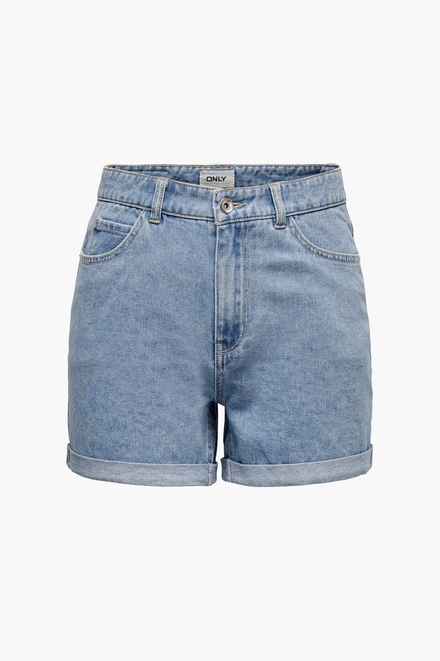 Denim shorts met omgeslagen zoom.