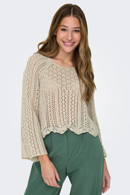 ONLNOLA LIFE  3/4 PULLOVER KNT NOOS