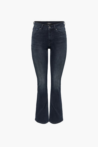 Jean flare bleu marine d'ONLY, avec un lavage subtil et une texture denim classique.