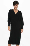 ONLNEW TESSA L/S MIDI V DRESS KNT NOOS