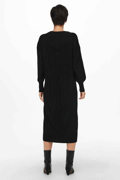 ONLNEW TESSA L/S MIDI V DRESS KNT NOOS