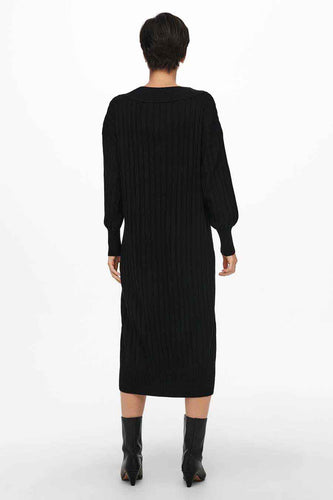ONLNEW TESSA L/S MIDI V DRESS KNT NOOS