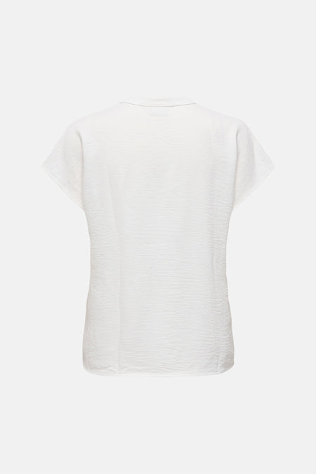 Chemisier blanc à manches courtes de JDY en tissu texturé, vue arrière.