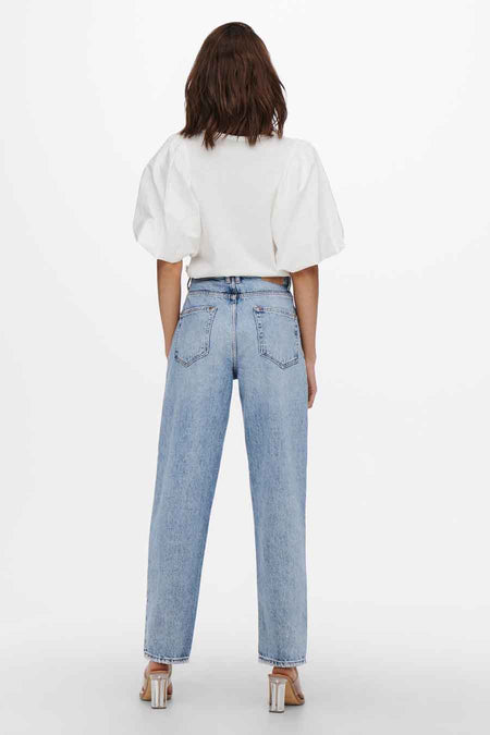 Jean &agrave; coupe droite - bleu