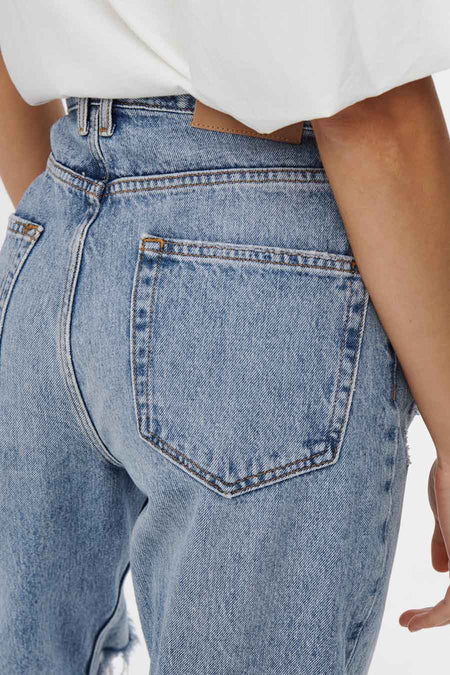 Jean &agrave; coupe droite - bleu