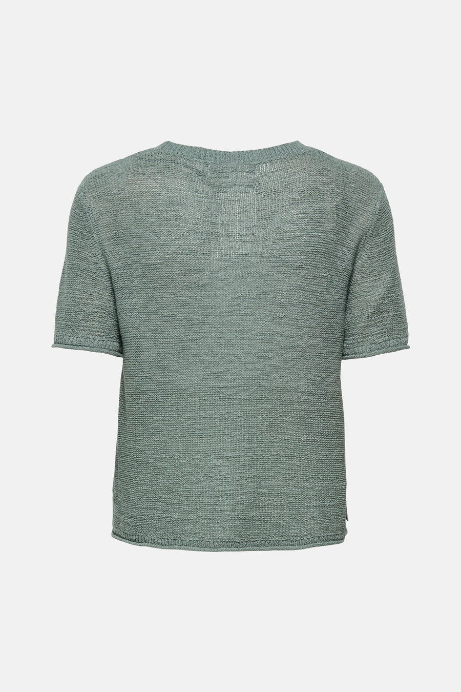 Pull vert de ONLY, à manches courtes et à la texture finement tricotée.