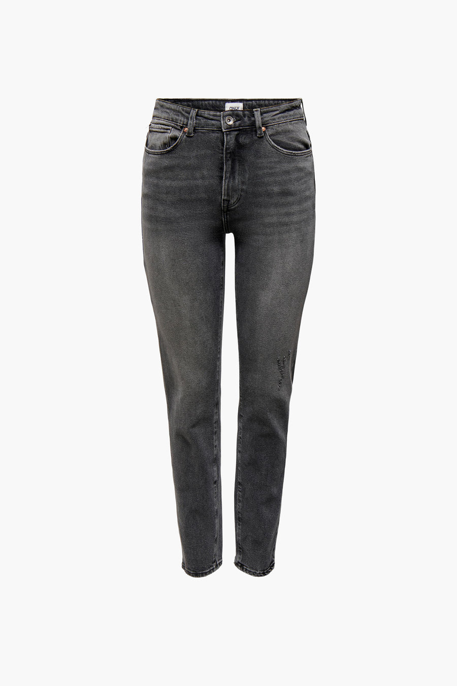 Jean bleu de travail avec des signes d'usure légers.