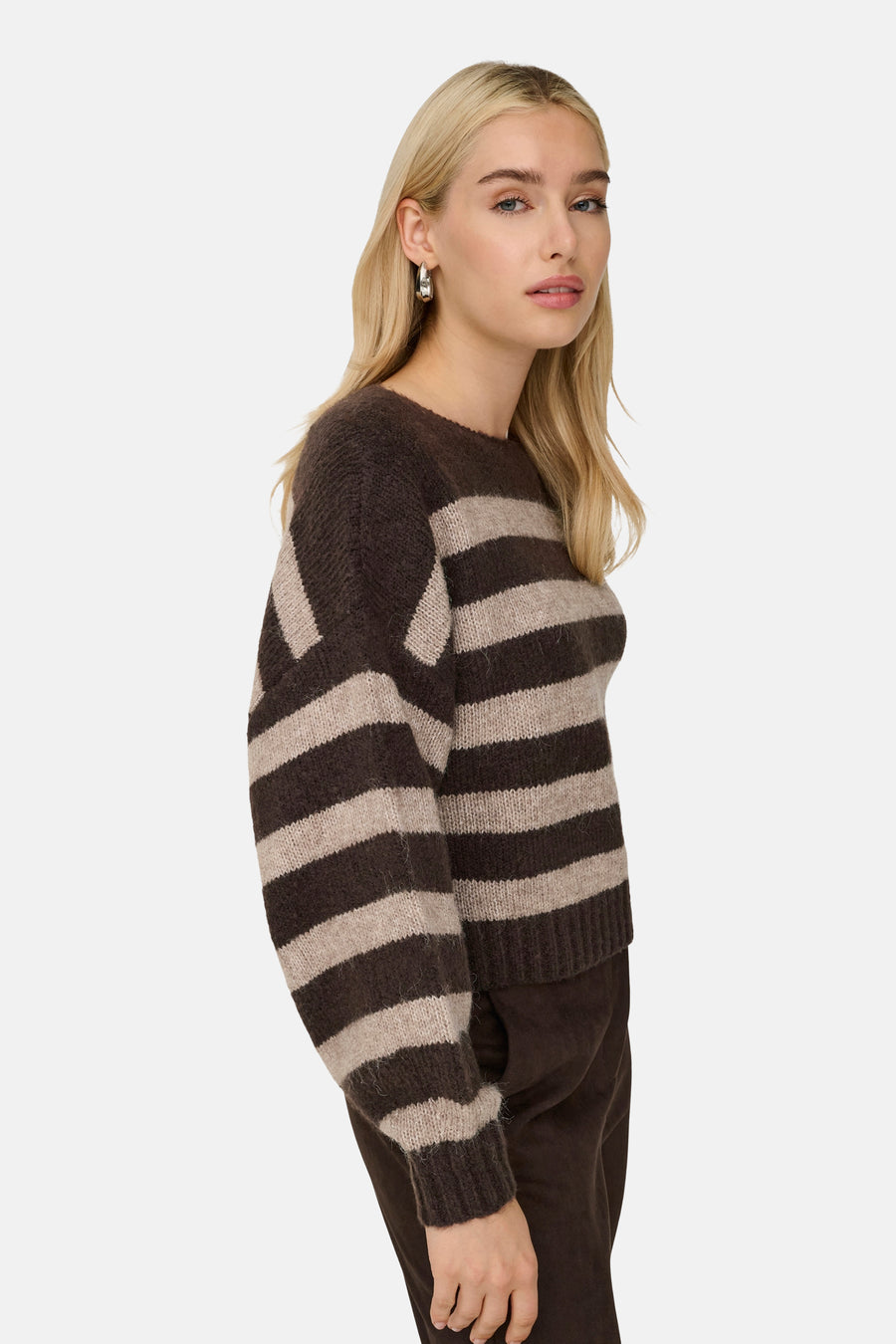 Pull à col rond - Seal Brown