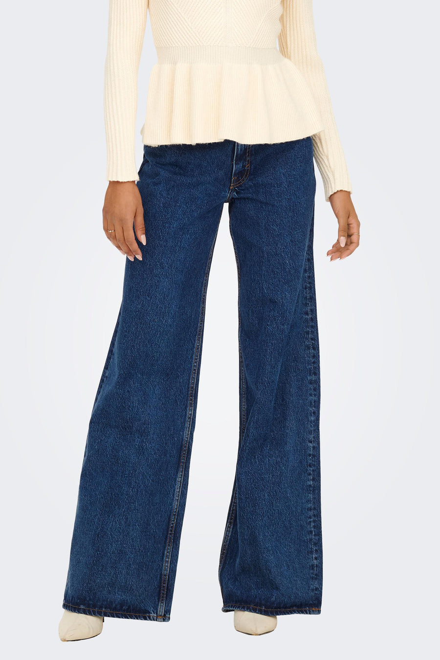 Jean large - denim bleu moyen