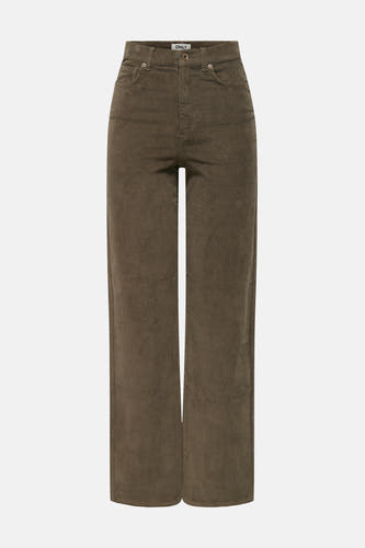 Pantalon corduroy marron de ONLY, avec des poches et des pocheses.