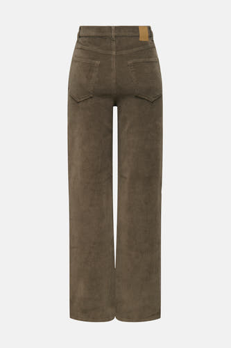 Pantalon brun de ONLY, avec des jambes larges et des poches sur l'arrière, en texture corduroy.