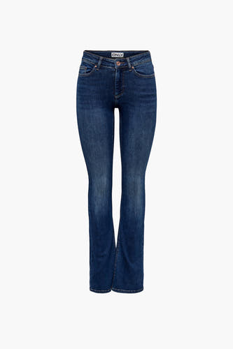 Jean flared bleu foncé d'ONLY avec une texture denim classique.