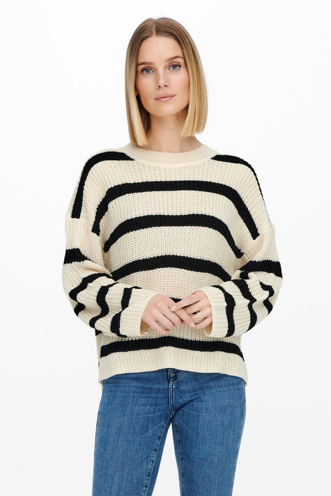 JDYJUSTY L/S STRIPE PULLOVER KNT NOOS