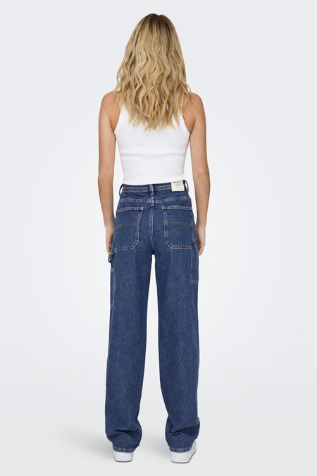 Jean &agrave; coupe droite - bleu