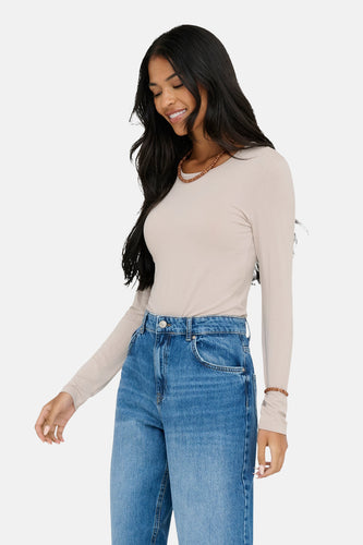 T-shirt à manches longues - beige - JDY