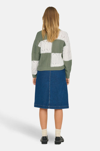 Pull à col rond - vert - JDY