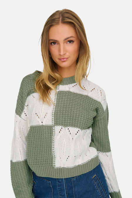 JDYJUSTY L/S MIX STRUC PULLOVER KNT NOOS