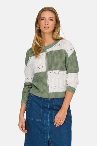 Pull à col rond - vert - JDY