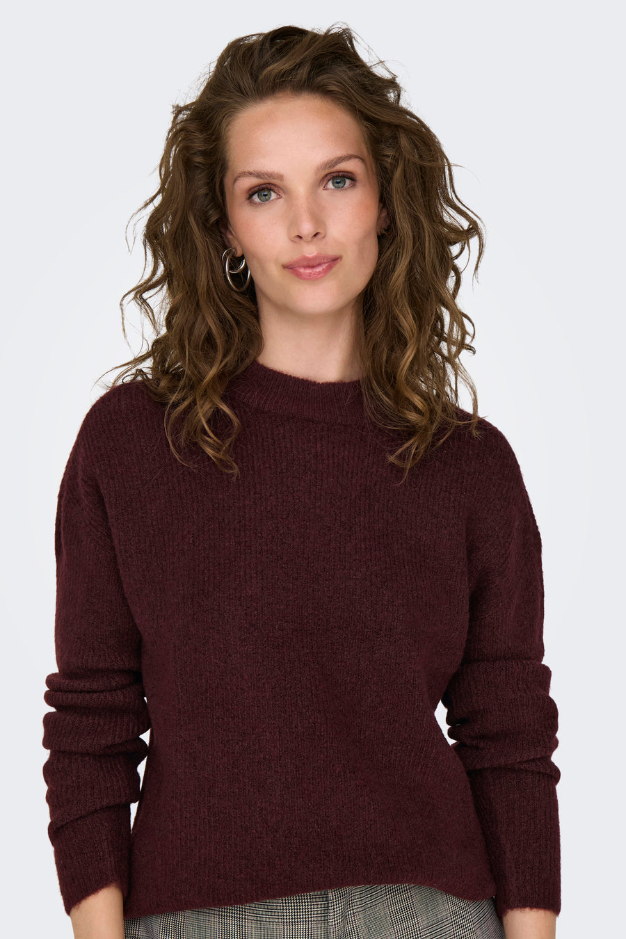 Pull à col rond - rouge