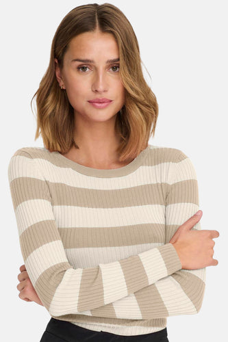 Pull à col rond - beige - JDY - 6