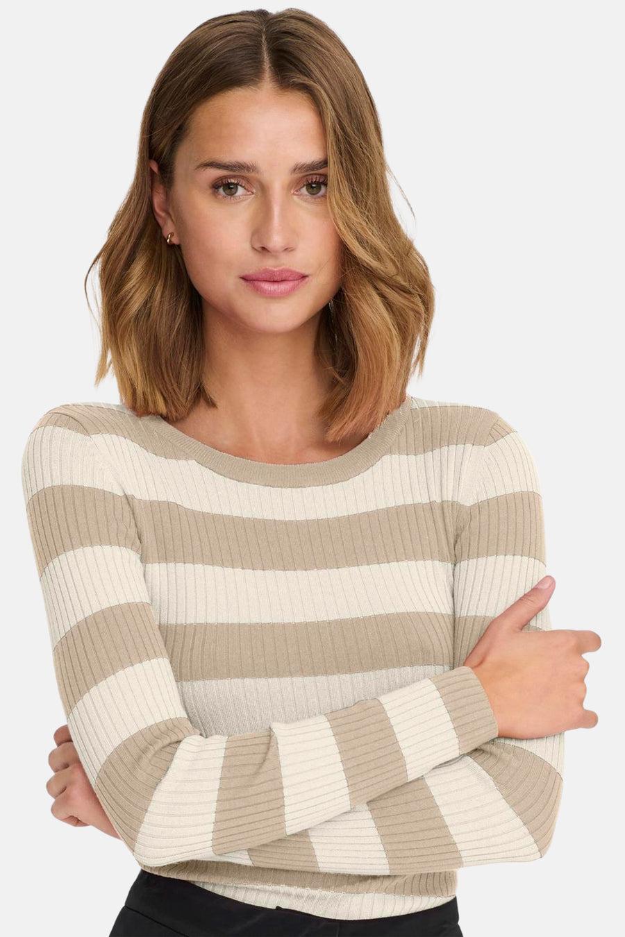 Pull à col rond - beige - JDY - 3